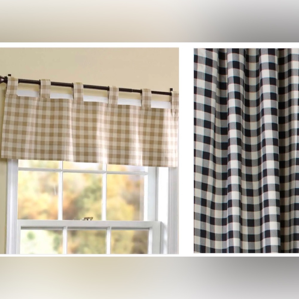 Thermalogic™ Check Grommet-Top Valance, 40"W x 15"L - Black